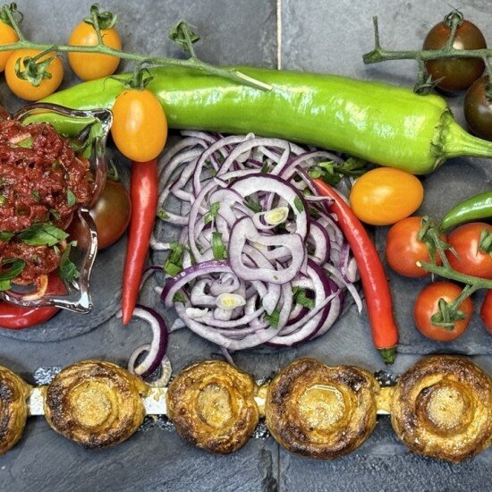 Шампиньоны на мангале