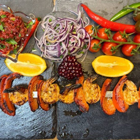 Креветки на мангале