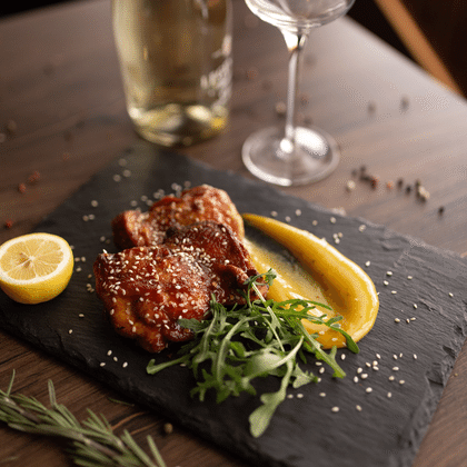 Бедро куриное с горчично-медовым соусом