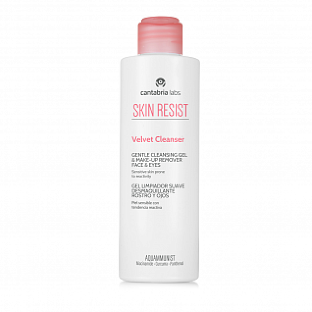 SKIN RESIST - Velvet Cleanser – Gentle Cleancing Gel & Make-up Remover Face & Eyes (Cantabria Labs) – Мягкий очищающий гель и демакияж для лица и глаз