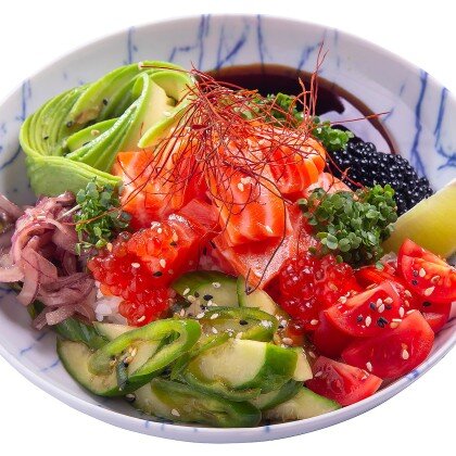 Поке с Лососем гребешком