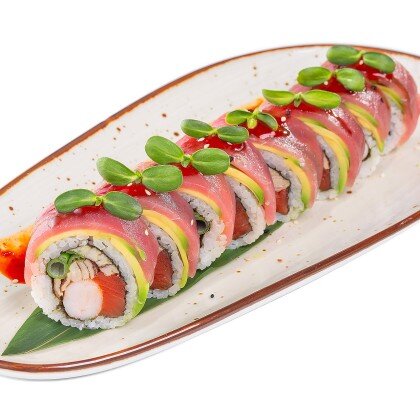 С лососем, тамаго-яки, креветкой и тунцом