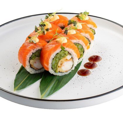 Ролл со спаржей мами и креветкой темпура