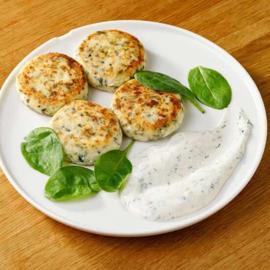 Сырники шпинатные