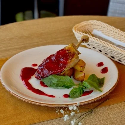Утка по-Руански с фруктовыми дольками