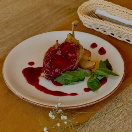 Утка по-Руански с фруктовыми дольками