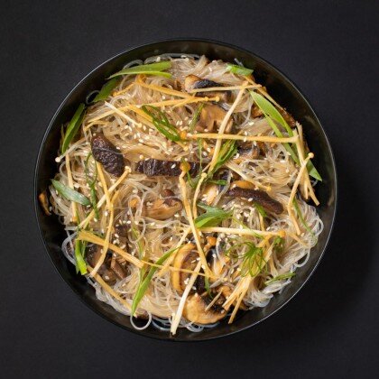 Фунчоза с грибным соте