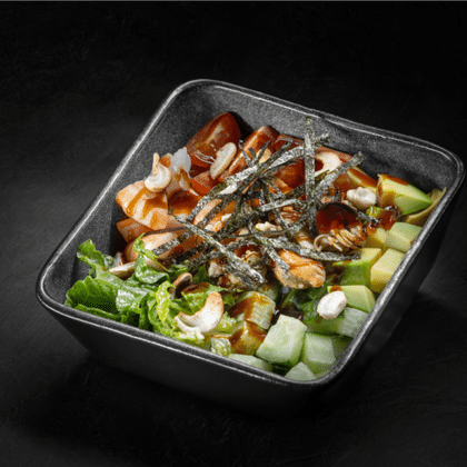 Боул с копчеными мидиями и креветками