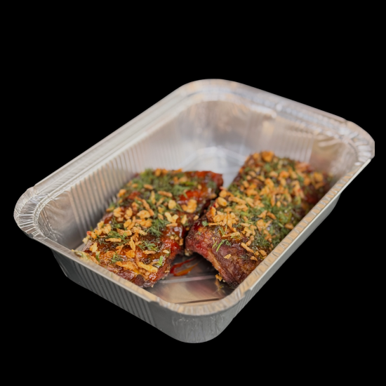 Ребра гриль с персиково-манговой глазурью