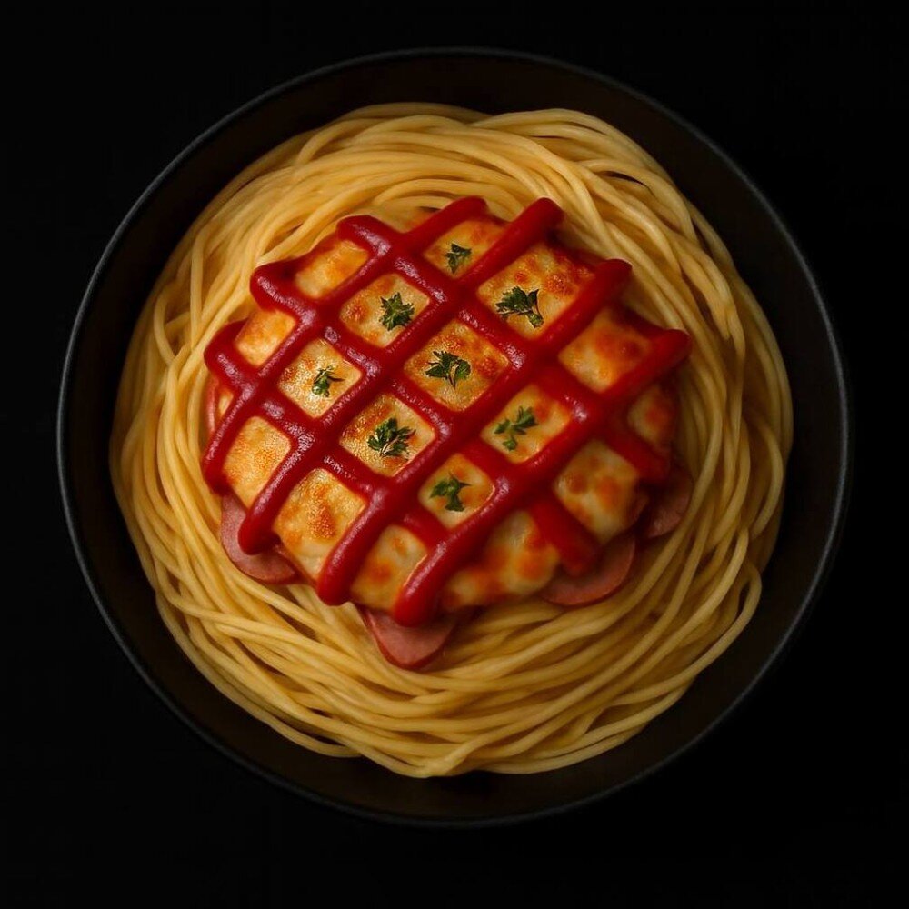 Паста с ветчиной под сыром