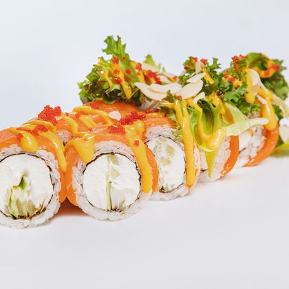 С лососем и микс салатом