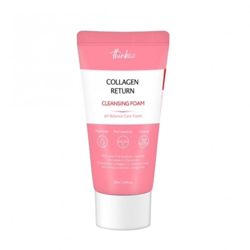 Thinkco. Пенка для умывания с коллагеном, Collagen return cleansing foam, 50 мл