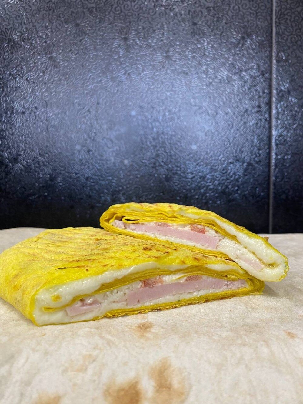 Блин с грибами и сыром