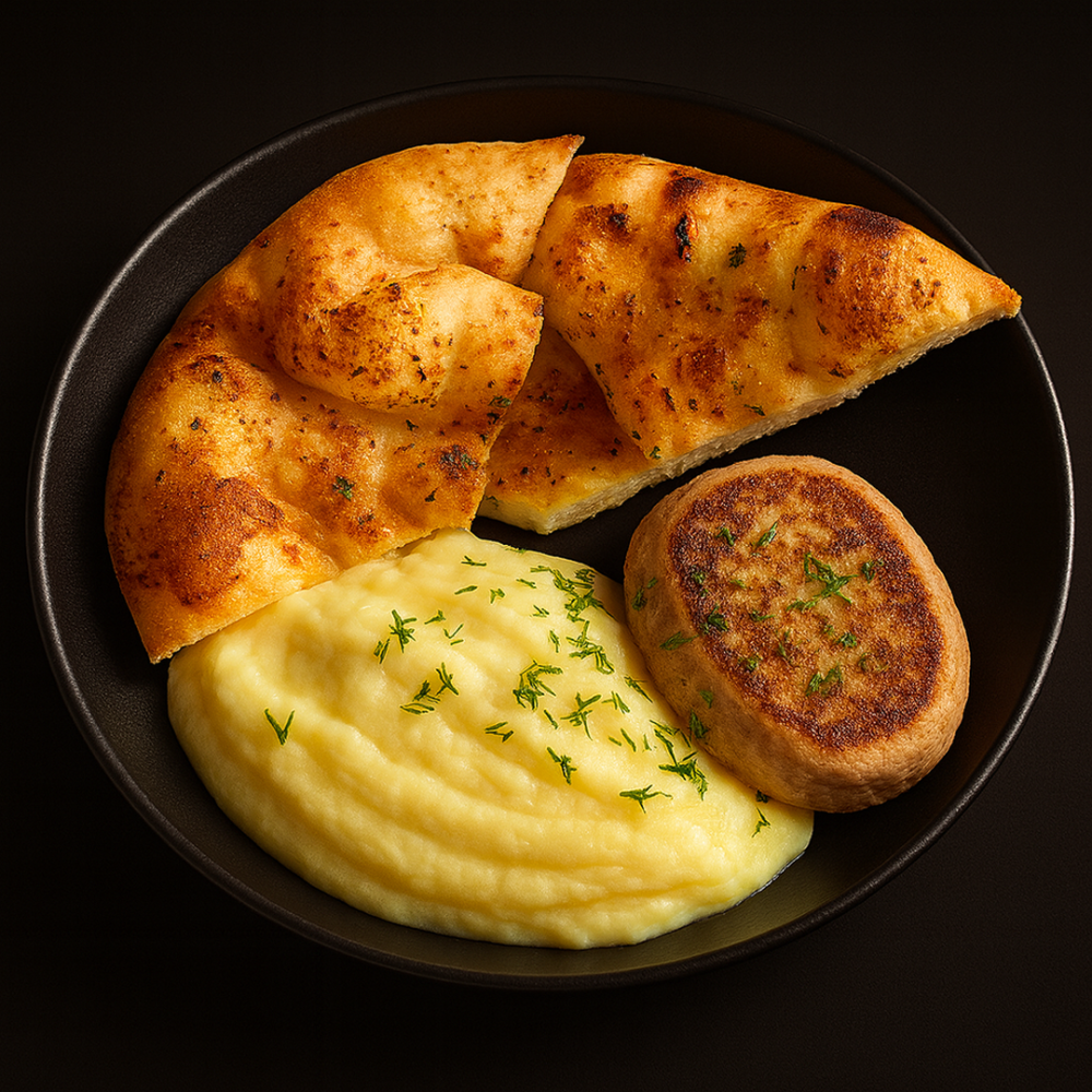 Пюре картофельное с котлетой из тунца