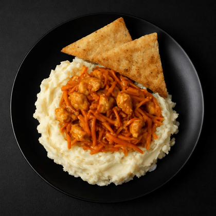 Картофельное пюре  с курицей  терияки