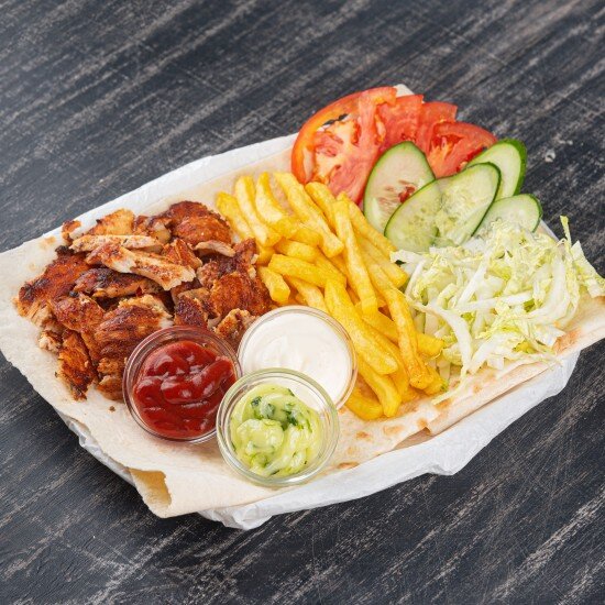 На тарелке со свининой