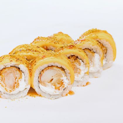 C креветкой в темпуре и чеддером