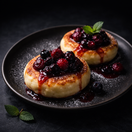 Сырники с ягодным топпингом