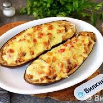 Баклажаны фаршированные мясом и рисом, со сметаной