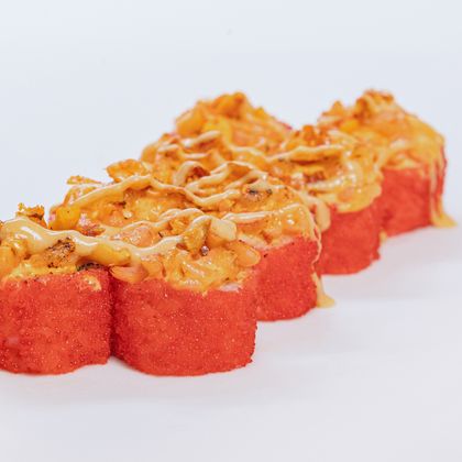 Запеченный  с креветкой и лососем