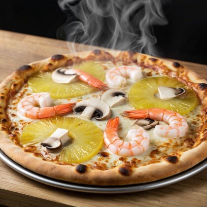 Пицца"С креветкой и ананасом