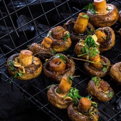 Шампиньоны на углях