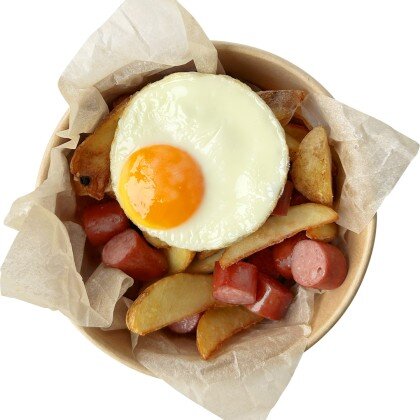 Ланч-бокс "Картофельные дольки с колбасками и яйцом" 