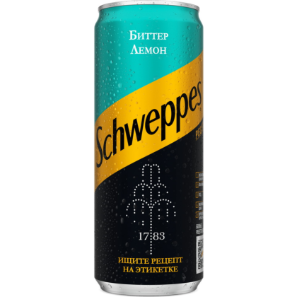 Напиток газированный «Schweppes» биттер лемон, 0.33 л