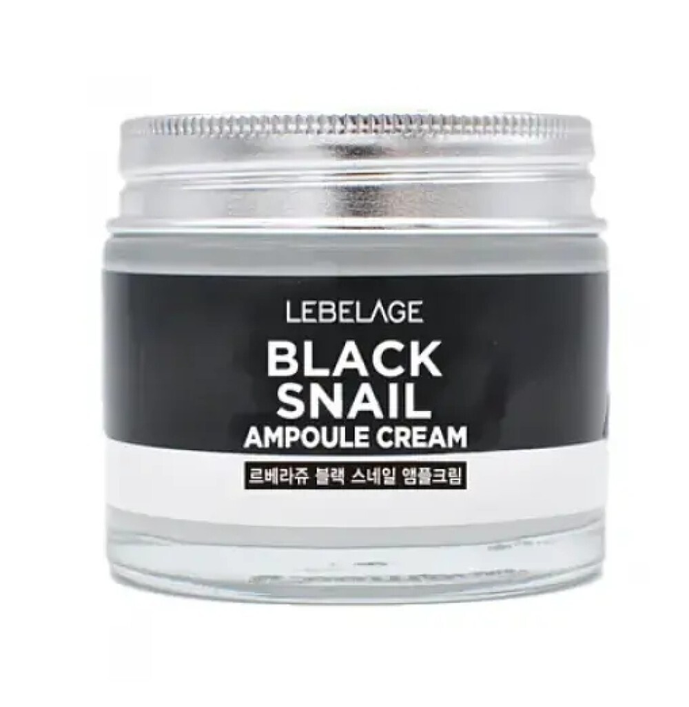 Разглаживающий крем для лица с муцином улитки LEBELAGE BLACK SNAIL AMPOULE CREAM, 70мл