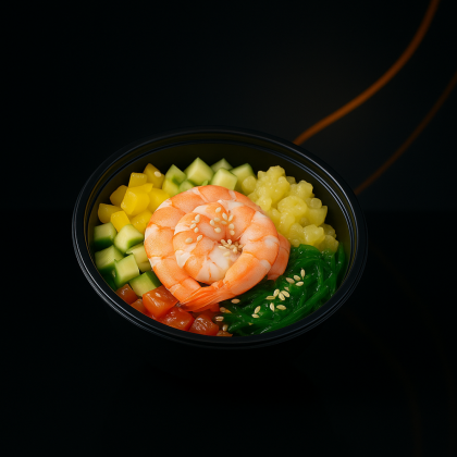 Поке салат с креветкой