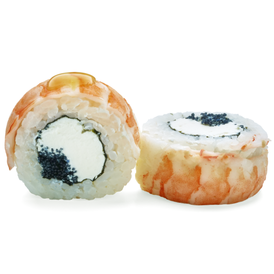 Ролл "Филадельфия Эби Блэк" с соусом Юдзу