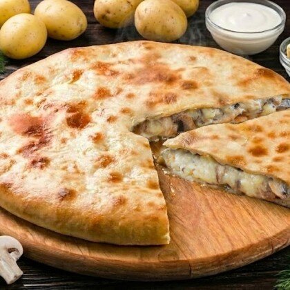Пирог с картофелем и грибами