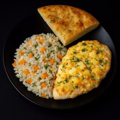 Курица запеченная с ананасами и рисом