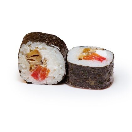 Ролл с лососем гравлакс и маринованным шиитаке