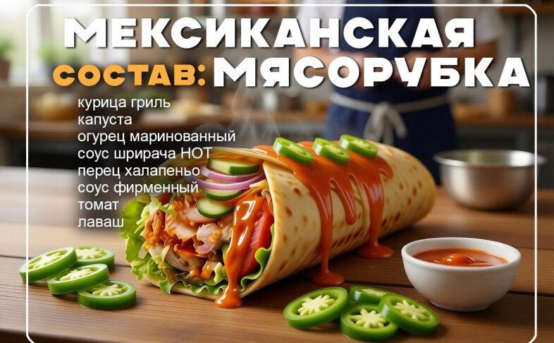 Шаурма "Мексиканская мясорубка"