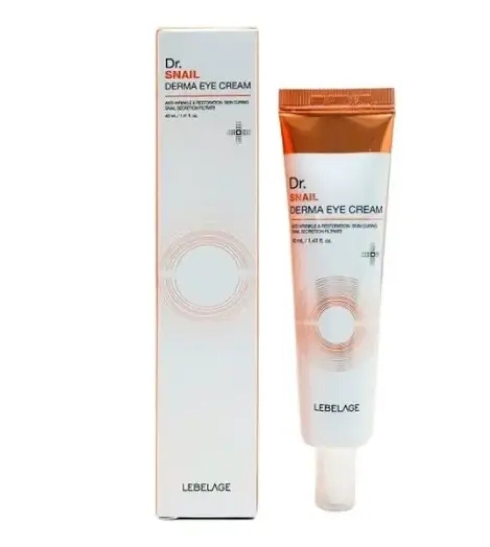 Разглаживающий крем для кожи вокруг глаз с муцином улитки LEBELAGE Dr. SNAIL DERMA EYE CREAM, 40мл