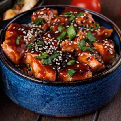 Лосось терияки с рисом басмати