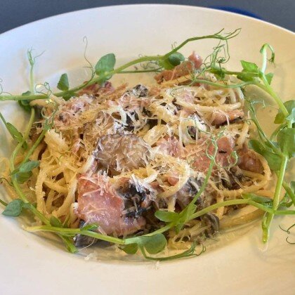 Паста "Ветчина и грибы"