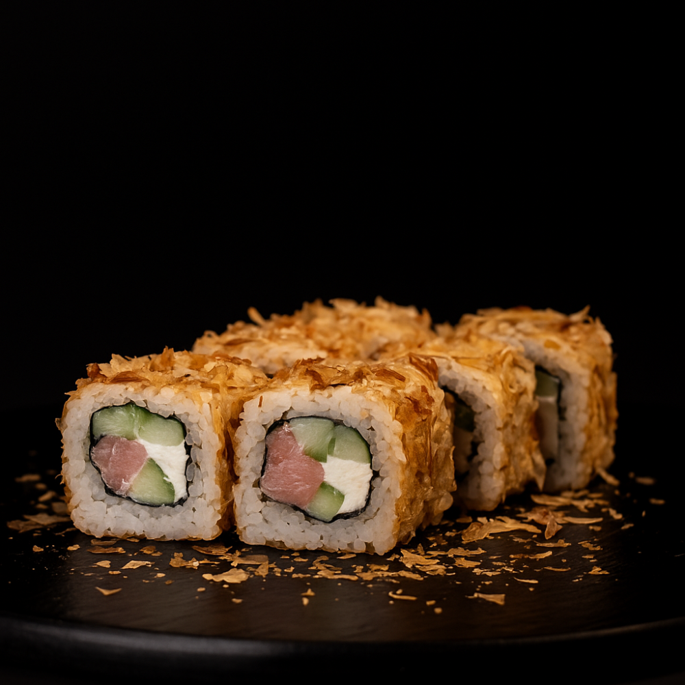 Ролл «Бонито» — нежный крем-сыр и тунец в стружке