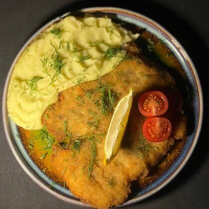 Шницель с пюре