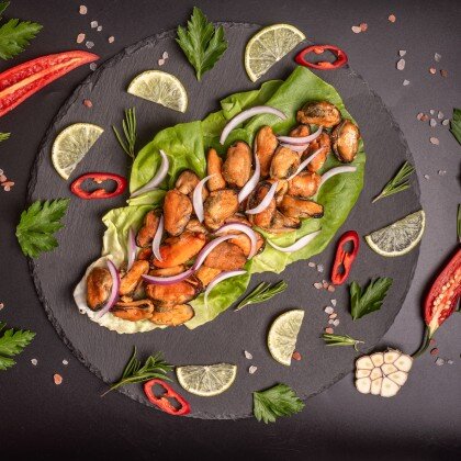 Мидии на углях