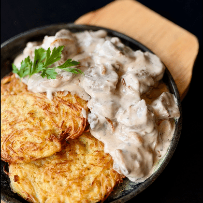 Мачанка из свинины с драниками