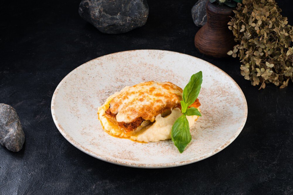 Запеченная треска с сыром и картофельным пюре