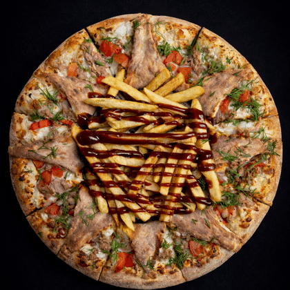 Пицца с тунцом и картофелем фри