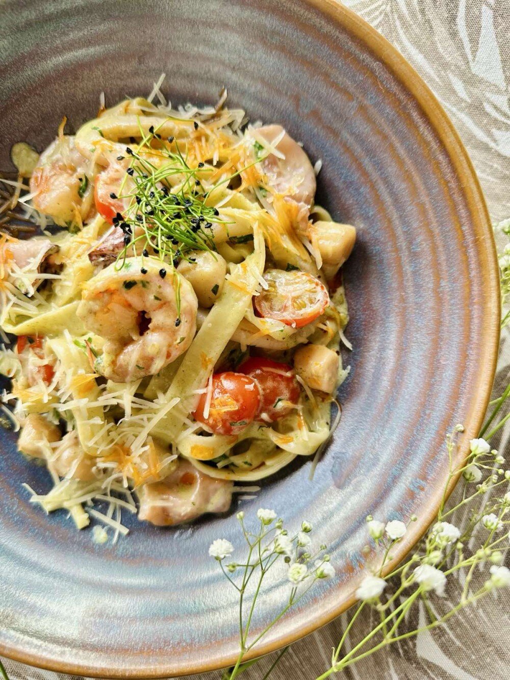 Тальятелле с морепродуктами