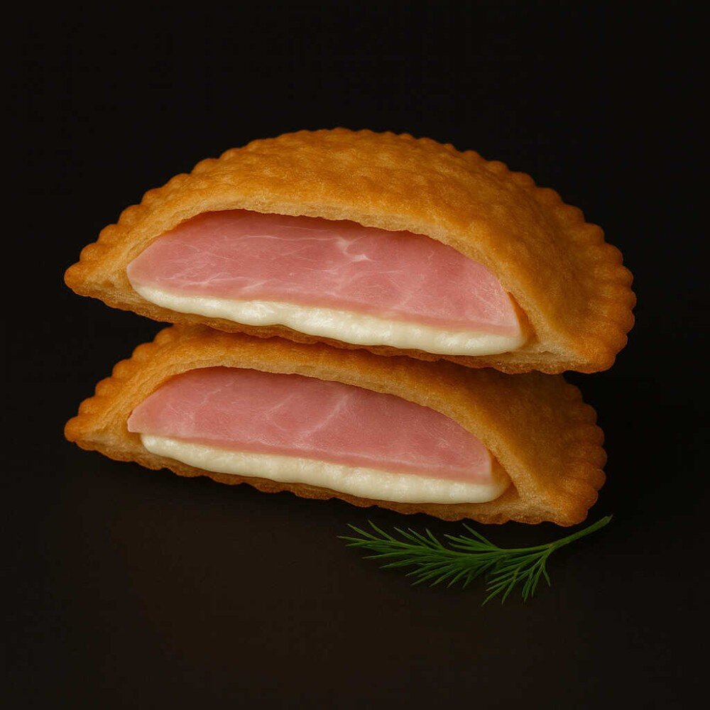 Чебурек с моцареллой и ветчиной