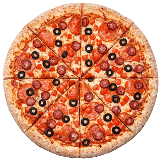 Пицца «Пепперони и колбаски»