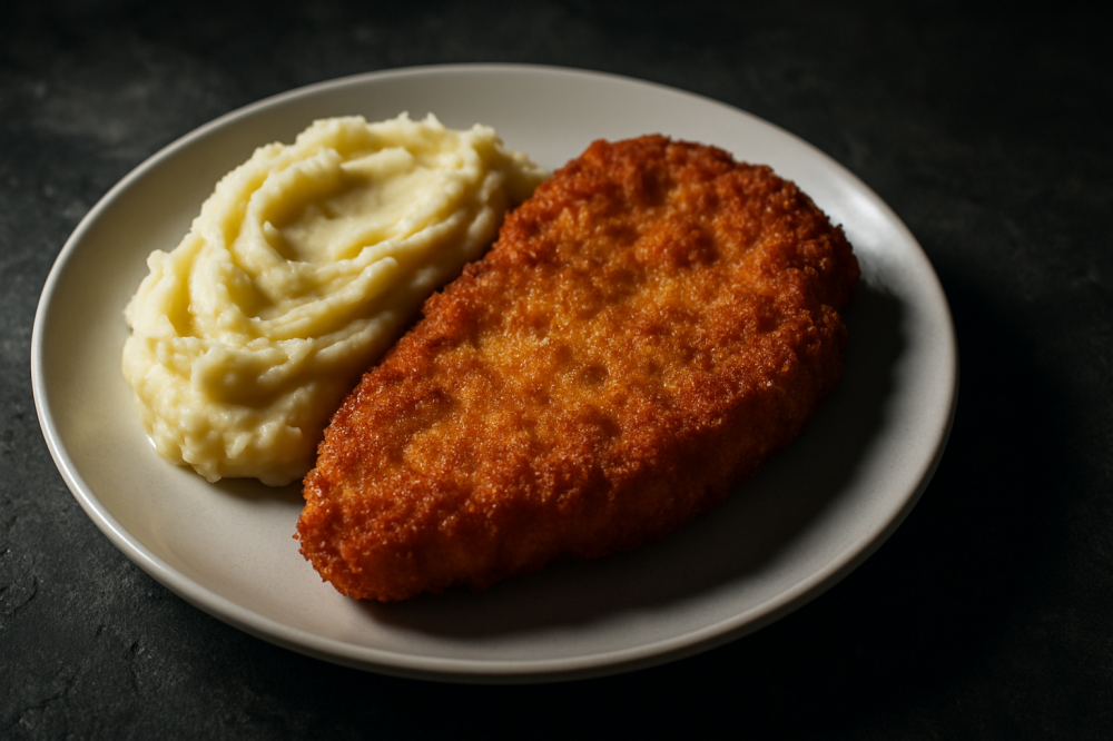 Шницель с пюре