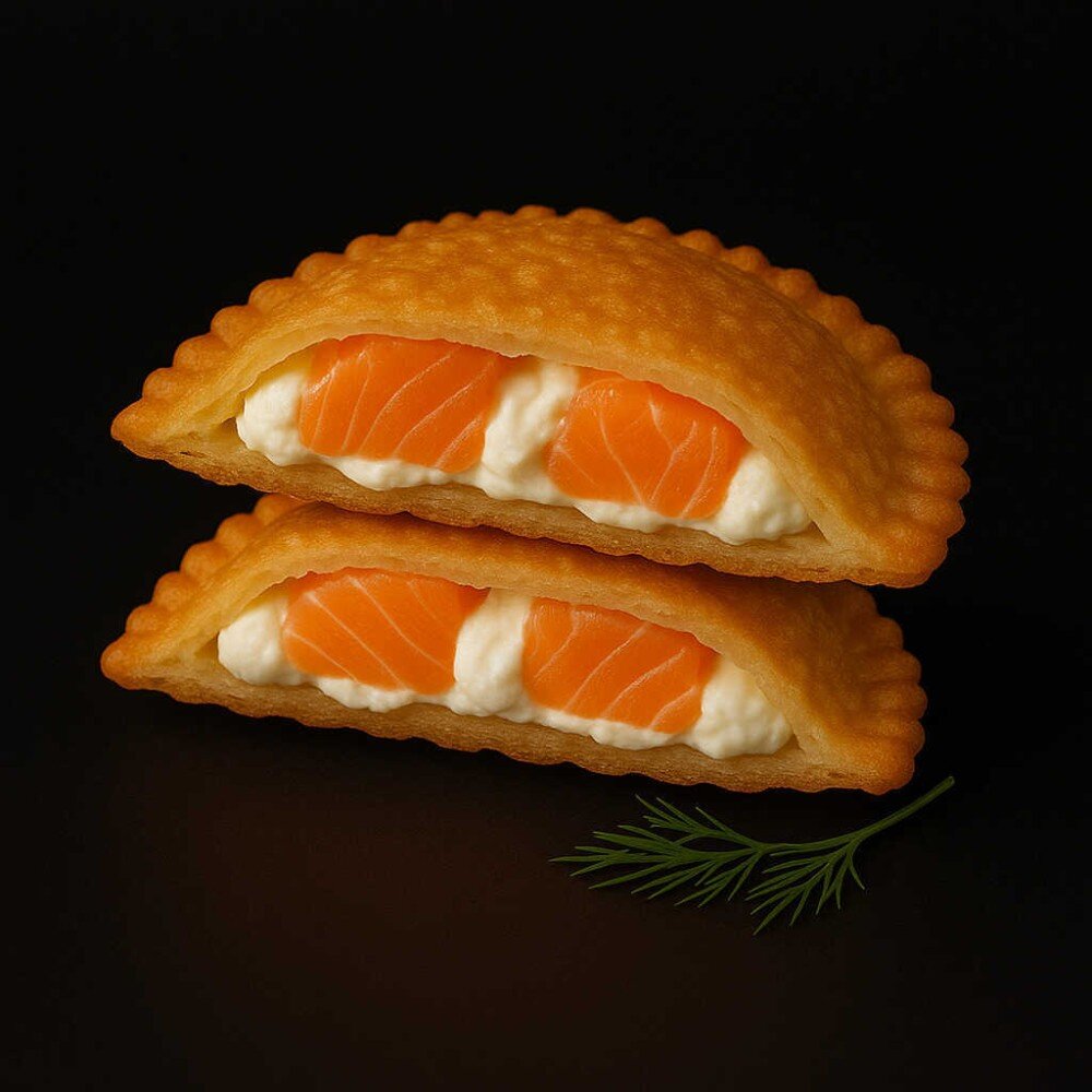 Чебурек с семгой и сливочным сыром