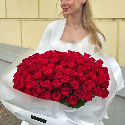 101 роза Родос 60см